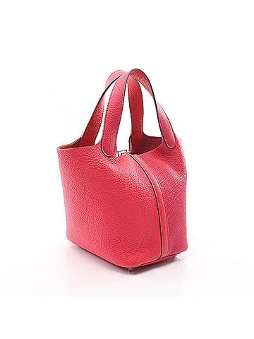 Hermès Hermes Picotin Lock PM Casaque Handbag, Leather, Taurillon Clemence, Women's, Pink/Red, 064427CK (view 2)