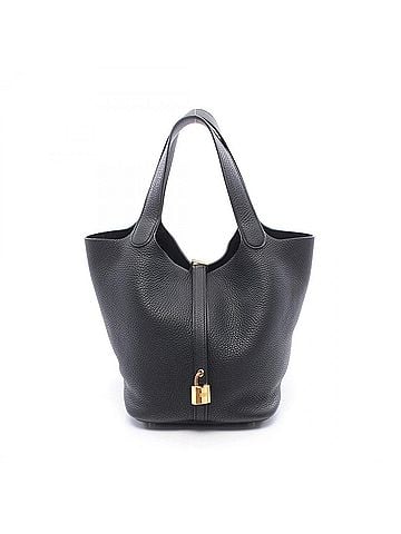 Hermès Hermes Picotin Lock MM Handbag, Leather, Taurillon Clemence Women's, Black (view 1)
