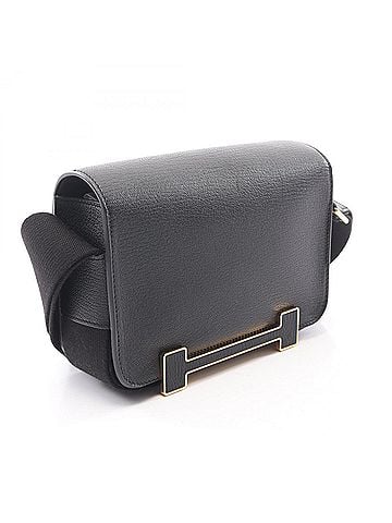 Hermès Hermes Geta Shoulder Bag/Handbag, Chevre Leather, Women's, Black (view 2)
