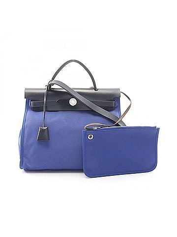 Hermès Hermes Herbag Zip PM Blue Electric Indigo 2-Way Handbag Toile H Vache Hunter Women's Navy (view 1)