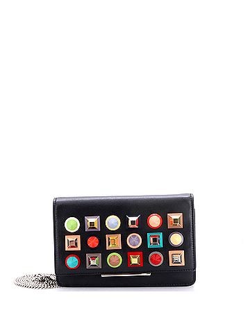 Fendi Tube Wallet On Chain Studded Leather (view 1)