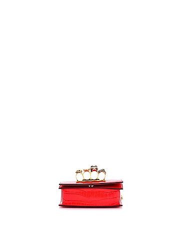 Alexander McQueen Jewelled Flap Satchel Crocodile Embossed Leather Mini (view 2)