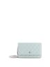 Chanel 100% Leather Blue Wallet on Chain Quilted Caviar One size - photo 1