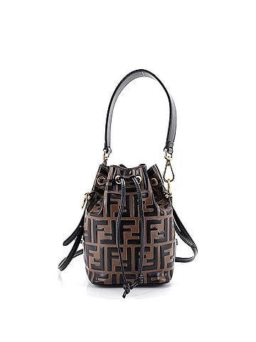Fendi Mon Tresor Bucket Bag Zucca Embossed Leather Mini (view 1)