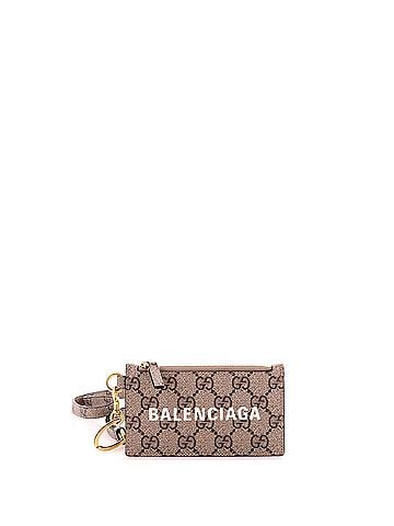 Gucci x Balenciaga The Hacker Project Zip Card Case with Strap GG Coated Canvas (view 1)
