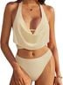 Amazon Essentials Solid Yellow Two Piece Swimsuit Size XL - photo 1