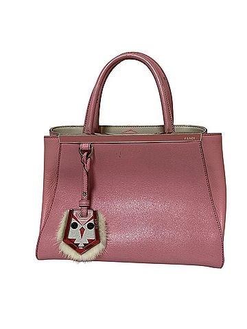 Fendi FENDI Petite 2Jours Leather Handbag with Owl Charm, Pink, Women's (view 1)