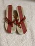 Coach Stripes Gold Ivory Orange Wedges Size 8 1/2 - photo 3