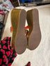 Coach Stripes Gold Ivory Orange Wedges Size 8 1/2 - photo 5