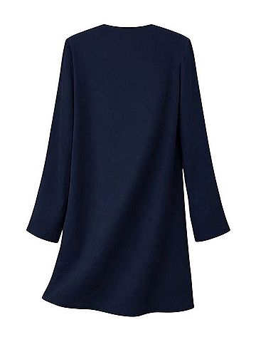 Helmut Lang Long Sleeve Crepe Deep V Neck Shift Dress Casual Dress (view 2)