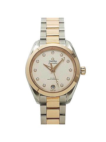 Omega Omega Seamaster Aqua Terra 220 20 34 52 001 Boys' Watch 11P Diamond Date White 18KPG Pink Gold Automatic Self-winding (view 1)