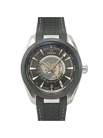 Omega Omega Seamaster Aqua Terra GMT Worldtimer Master Co-Axial 220 32 43 22 10 001 Men's Watch Date Green Automatic (view 1)