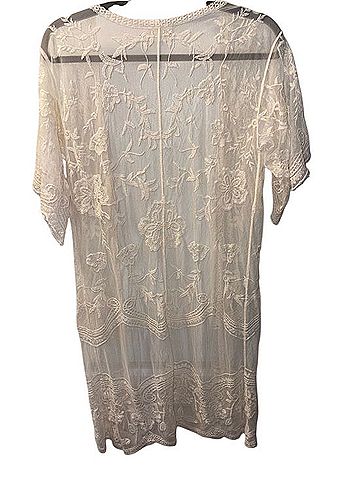 Ember Sheer Embroidered Kimono Shrug Cardigan (view 2)