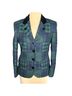 J. McLaughlin Plaid Green Blue Black Blazer Size 10 - photo 1