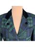 J. McLaughlin Plaid Green Blue Black Blazer Size 10 - photo 5