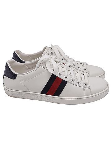 Gucci Gucci Ace Web Low-Top Sneakers in White Leather (view 1)