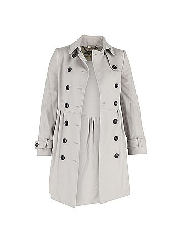 Burberry Burberry Double Breasted Trench Jacket in Grey Cotton (view 1)
