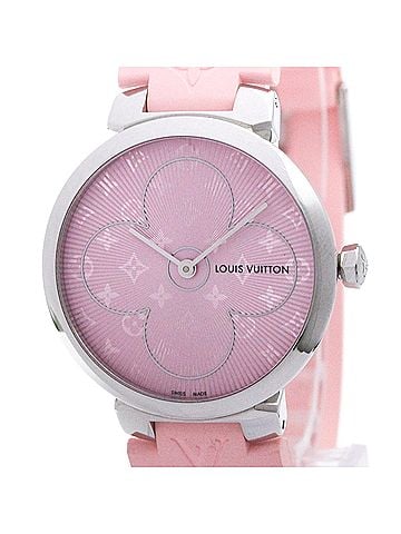 Louis Vuitton LOUIS VUITTON Tambour Steel Quartz Ladies Watch Q1G08 Polished (view 1)