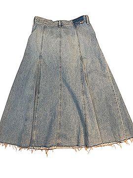 Mother The Full Swing Fray Denim Skirt (view 2)