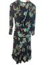 Sandro Floral Black Blue Tan Cocktail Dress Size 8 - photo 1