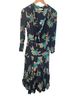 Sandro Floral Black Blue Tan Cocktail Dress Size 8 - photo 5
