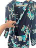 Sandro Floral Black Blue Tan Cocktail Dress Size 8 - photo 2