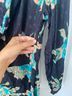 Sandro Floral Black Blue Tan Cocktail Dress Size 8 - photo 6
