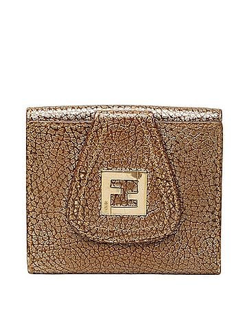 Fendi Fendi Bi-fold Wallet, Gold Leather, Women's FENDI (view 1)