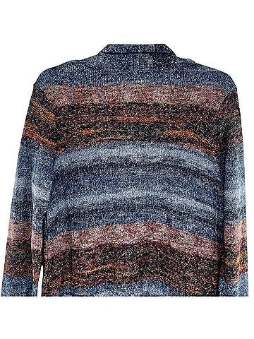 J.Jill Ombre Striped Long Open Front Cardigan Sweater Duster Cardigan (view 2)