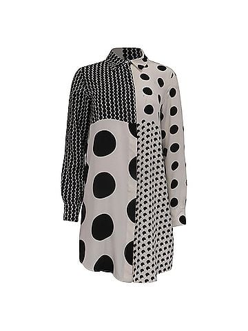 Sportmax Sportmax Polka Dot Shirt Dress in Multicolor Silk (view 1)