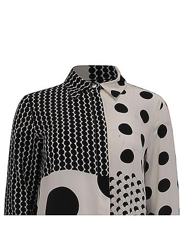 Sportmax Sportmax Polka Dot Shirt Dress in Multicolor Silk (view 2)