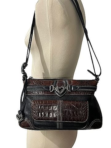 Brighton Croc Embossed Leather Shoulder Bag (view 1)