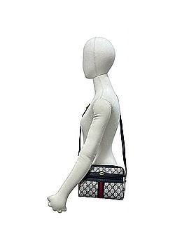 Gucci GUCCI (Old Gucci) Sherry Line GG Logo Pattern Leather Shoulder Bag/Sacoche, Navy, 28287 (view 2)