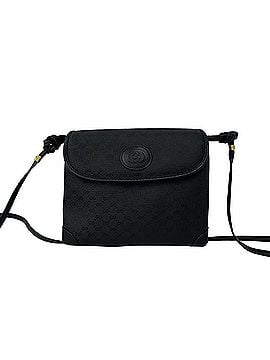 Gucci GUCCI Vintage Micro GG Logo Leather Shoulder Bag/Sacoche/Pouch, Black, 96492 (view 1)