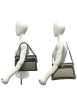 Gucci GUCCI Vintage Sherry Line GG Logo Leather Semi-One Shoulder Bag, Brown, 65482 (view 2)