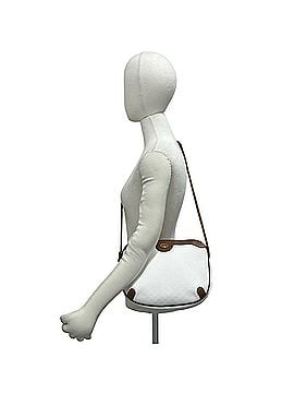 Gucci GUCCI Vintage Micro GG Pattern Logo Hardware Leather Mini Shoulder Bag Pouch White 02629 (view 2)