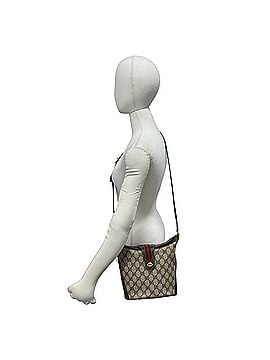 Gucci GUCCI Vintage Sherry Line GG Logo Leather Shoulder Bag/Pochette, Brown, 66978 (view 2)