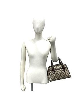 Gucci GUCCI Vintage Sherry Line GG Logo Leather Handbag, Brown, 5714c (view 2)