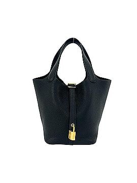 Hermès HERMES Picotin Lock PM Taurillon Clemence Leather Handbag Tote Bag Black 607-3 (view 1)