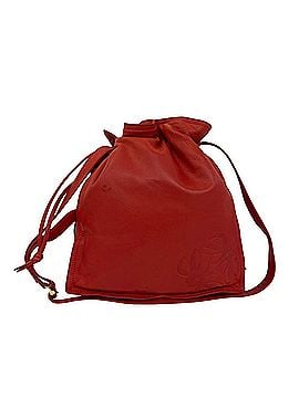 Loewe LOEWE Vintage Anagram Leather Drawstring Shoulder Bag Crossbody Red 13502 (view 1)