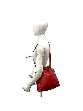 Loewe LOEWE Vintage Anagram Leather Drawstring Shoulder Bag Crossbody Red 13502 (view 2)