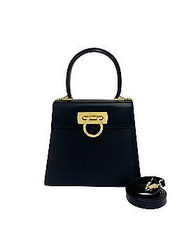 Salvatore Ferragamo Salvatore Ferragamo Gancini Hardware Leather 2-way Shoulder Bag/Handbag Black 25629 (view 1)