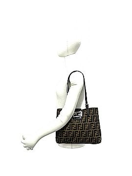Fendi FENDI Vintage Zucca Pattern FF Logo Hardware Canvas Leather Genuine Shoulder Bag Tote Brown 63783 (view 2)