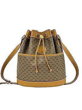 Gucci GUCCI Vintage Micro GG Pattern Logo Hardware Leather Drawstring Shoulder Bag Brown 36393 (view 1)