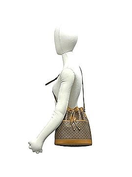 Gucci GUCCI Vintage Micro GG Pattern Logo Hardware Leather Drawstring Shoulder Bag Brown 36393 (view 2)
