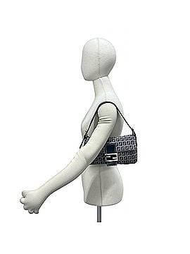 Fendi FENDI Vintage Zucchino FF Pattern Canvas Leather Semi One Shoulder Bag Navy 17474 (view 2)
