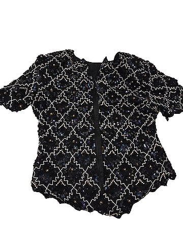 Laurence Kazar New York Short Sleeve Silk Top (view 2)
