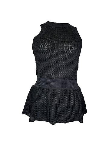 Missoni Missoni Halterneck Peplum Tank Top in Black Viscose (view 1)