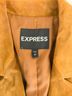 Express 100% Suede Tan Orange Trenchcoat Size S - photo 3