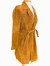Express 100% Suede Tan Orange Trenchcoat Size S - photo 4